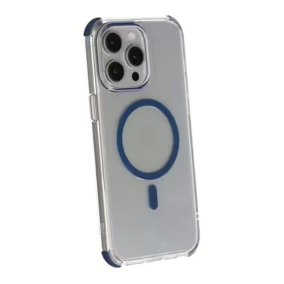 Rvelon Four-corner anti-falling magnetic suction Case For iPhone 15 Pro Blue