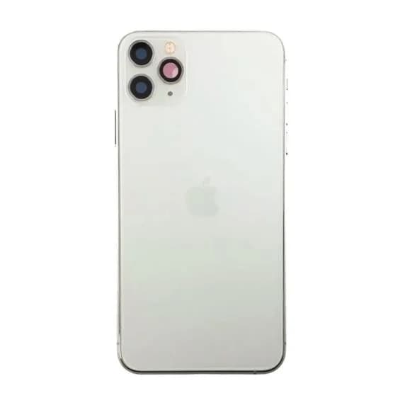 iPhone 11 Pro Max Back Cover Complete OEM Silver With Small Parts