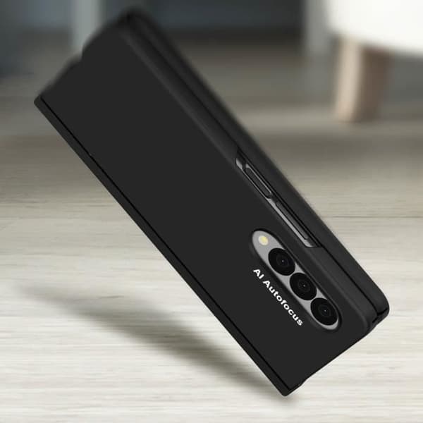 Fodral till Galaxy Z Fold 4 Soft Touch med skärmfilm Touch Pen Svart