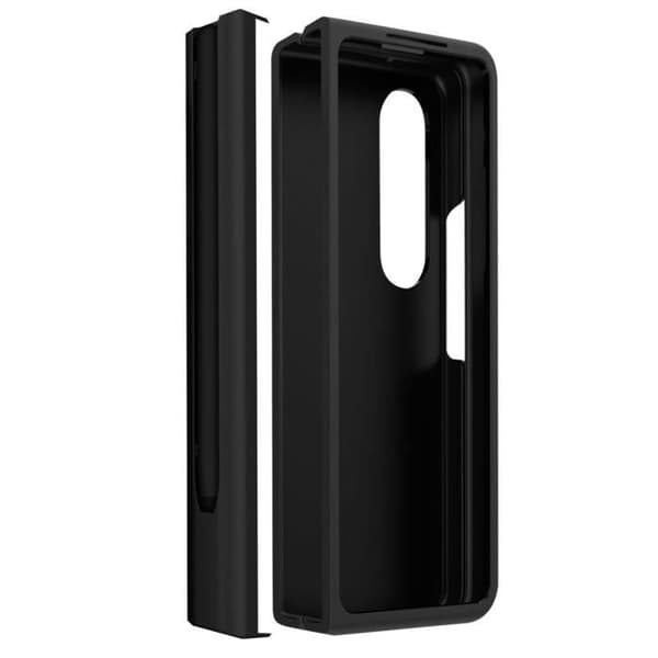 Fodral till Galaxy Z Fold 4 Soft Touch med skärmfilm Touch Pen Svart