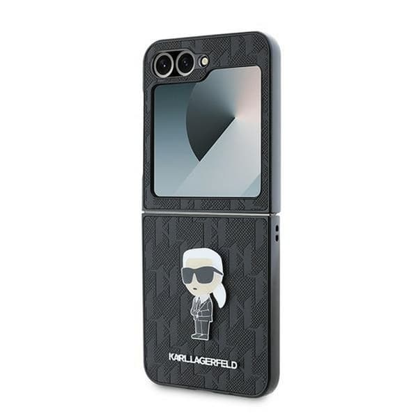 Fodral till Samsung Galaxy Z Flip6 - Karl Lagerfeld Saffiano (KLHCZZF6SAPKINPK) - Ikonik Monogram