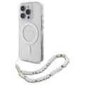 Miniatyrbild 1 av 5: Coque Guess IML Glitter med pärlemorsknäppning MagSafe för iPhone 16 Pro Max (transparent)