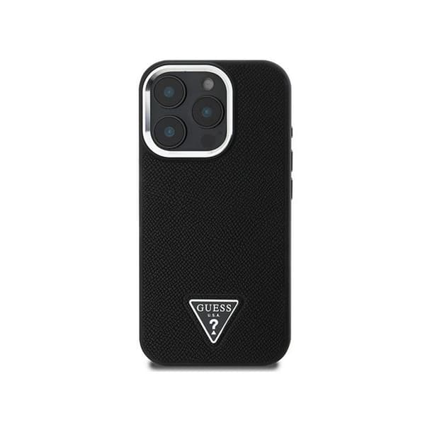 Skal till iPhone 16 Pro - Guess Triangle Grained MagSafe (GUHMP16LPGPGTSPSK) - Svart