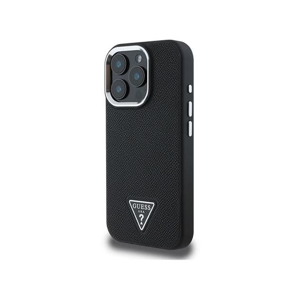 Skal till iPhone 16 Pro - Guess Triangle Grained MagSafe (GUHMP16LPGPGTSPSK) - Svart