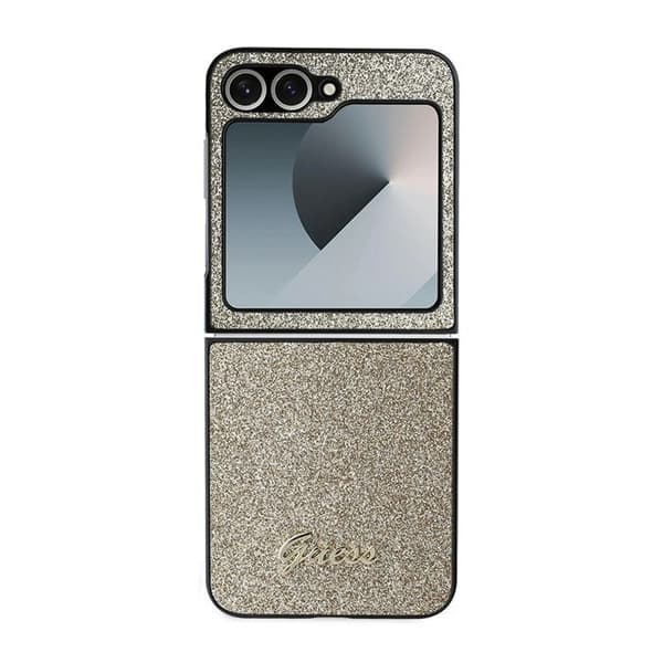 Samsung Galaxy Z Flip6 Fodral - Guess Glitter Script (GUHCZZF6HGGSHD) - Guld