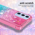 Pikkukuva 4 / 7: SKALO Samsung A16 Juoksuhiekka Glitter Sydämet TPU kuori - Pinkki-Turkoosi