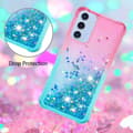 Pikkukuva 5 / 7: SKALO Samsung A16 Juoksuhiekka Glitter Sydämet TPU kuori - Pinkki-Turkoosi