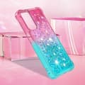 Pikkukuva 7 / 7: SKALO Samsung A16 Juoksuhiekka Glitter Sydämet TPU kuori - Pinkki-Turkoosi