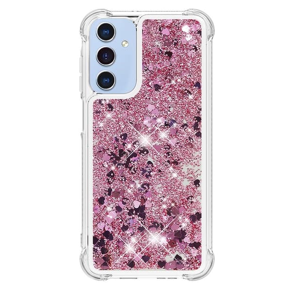 SKALO Samsung A16 Kvicksand Glitter Hjärtan TPU-skal - Roséguld