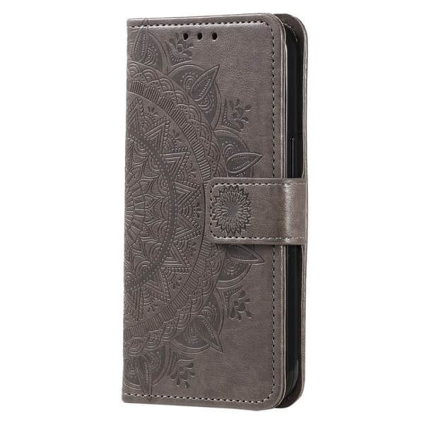 SKALO Samsung A16 Mandala lompakkokotelo - Harmaa
