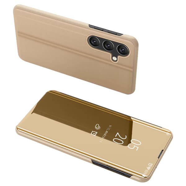 SKALO Samsung A16 Clear View Flip Cover - Guld