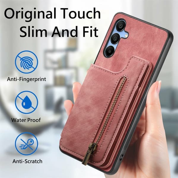 SKALO Samsung A16 PU-læder Cover med Pung - Sort