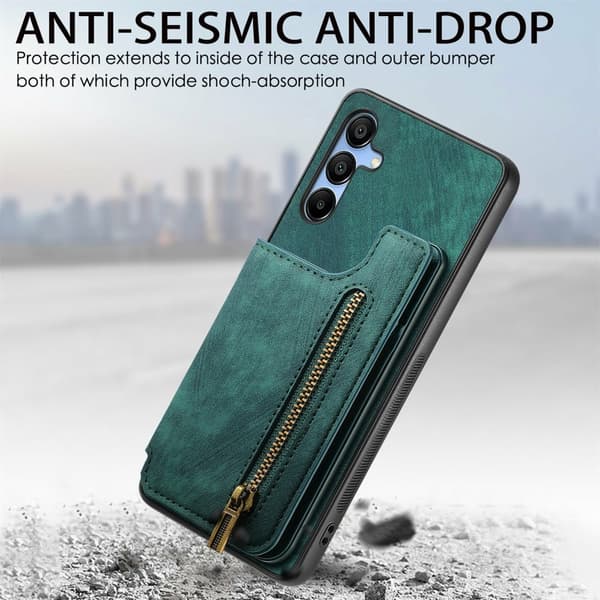 SKALO Samsung A16 PU-læder Cover med Pung - Sort