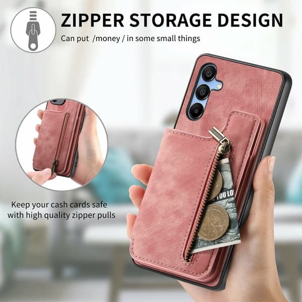 SKALO Samsung A16 PU-læder Cover med Pung - Sort