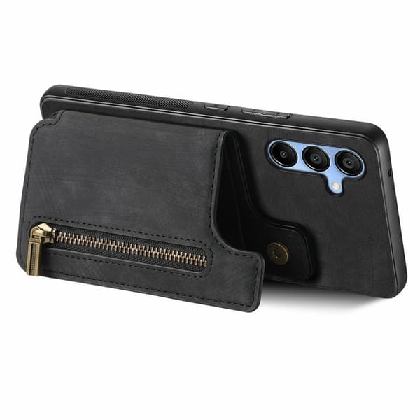 SKALO Samsung A16 PU-læder Cover med Pung - Sort