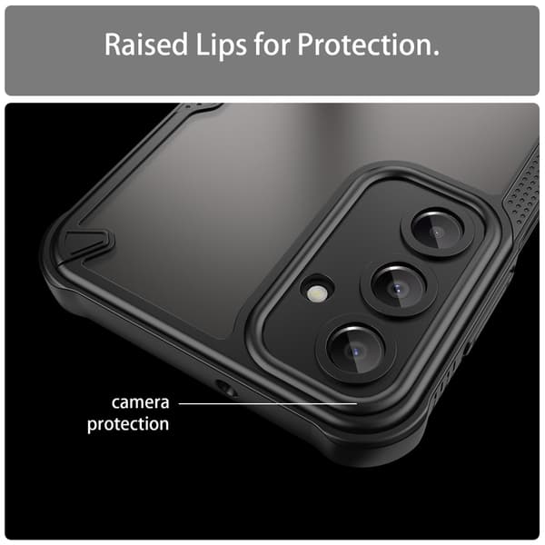 SKALO Samsung A16 Armor Hybrid Frosted Suojakuori - Musta