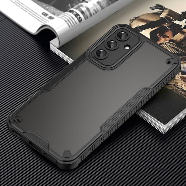 SKALO Samsung A16 Armor Hybrid Frosted Suojakuori - Musta