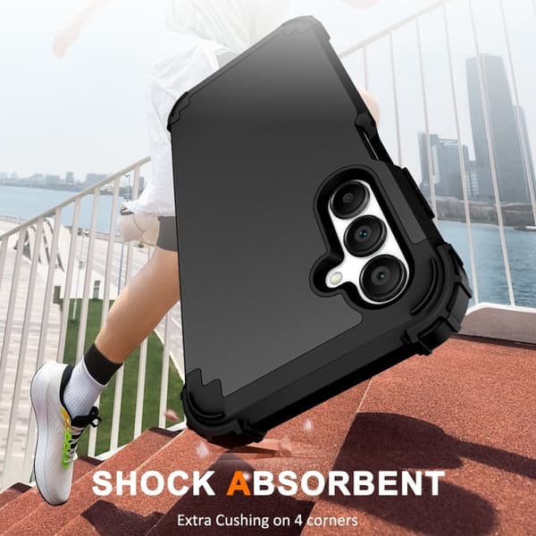 SKALO Samsung A16 Shockproof Armor Suojakuori - Musta