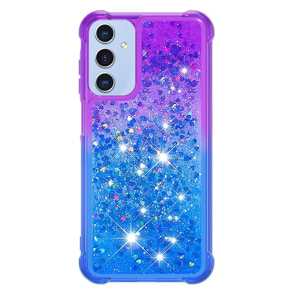 SKALO Samsung A16 Kvicksand Glitter Hjärtan TPU-skal - Lila-Blå