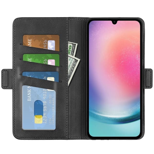 SKALO Samsung A16 Premium Wallet Flip Cover - Sort