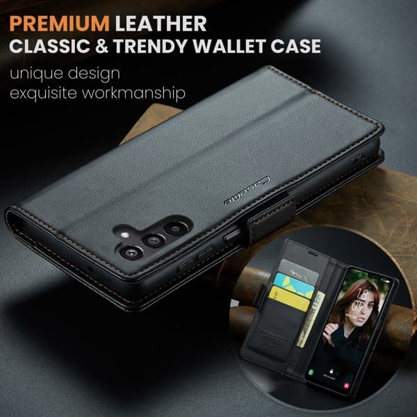 CaseMe Samsung A16 023 Series PU-Läder Lompakkokotelo - Musta