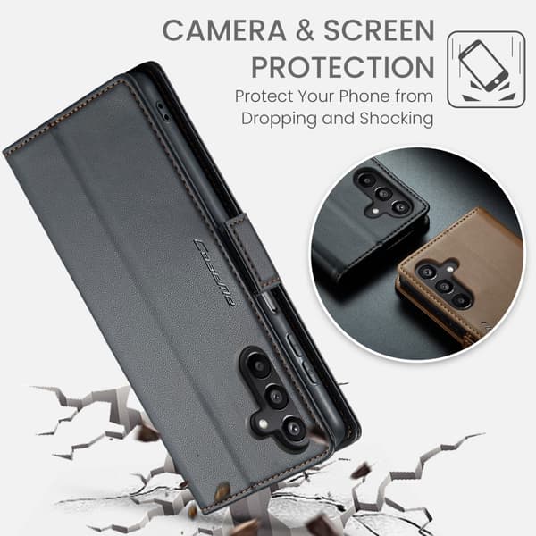 CaseMe Samsung A16 023 Series PU-Läder Lompakkokotelo - Musta