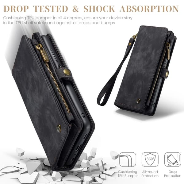 CaseMe Samsung A16 008 BIg Wallet 2in1 Magnet Lompakkokotelo - Musta