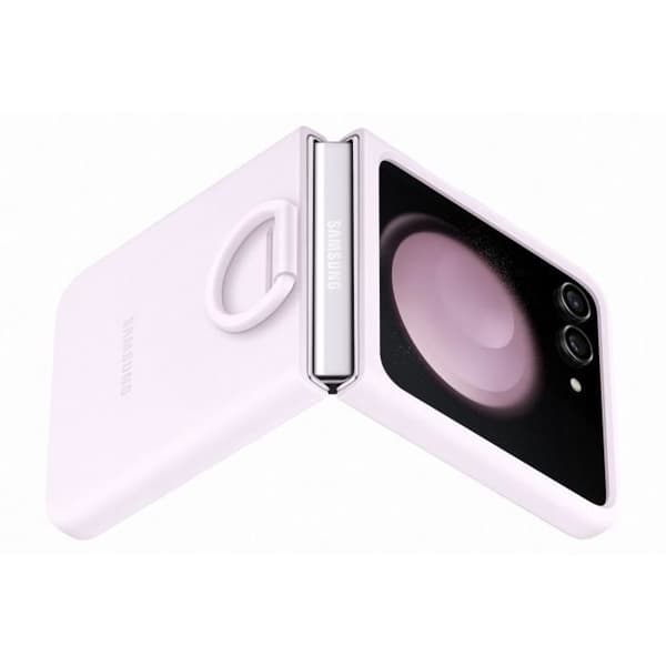 SAMSUNG Z Flip5 Silikonfodral med Ring - Lavendel