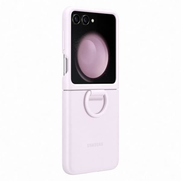 SAMSUNG Z Flip5 Silikonfodral med Ring - Lavendel