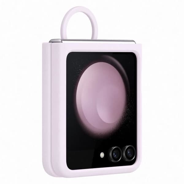 SAMSUNG Z Flip5 Silikonfodral med Ring - Lavendel
