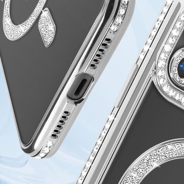 Diamantfodral till iPhone 11 MagSafe Protection Rhinestone Contour Silver