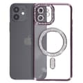 Miniatyrbild 2 av 4: Diamantfodral till iPhone 12 - AVIZAR - MagSafe Protection - Lila Rhinestone Outline