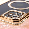 Miniatyrbild 3 av 4: AVIZAR Skyddsfodral för iPhone 12 - Gold Rhinestone Contour - MagSafe-kompatibel