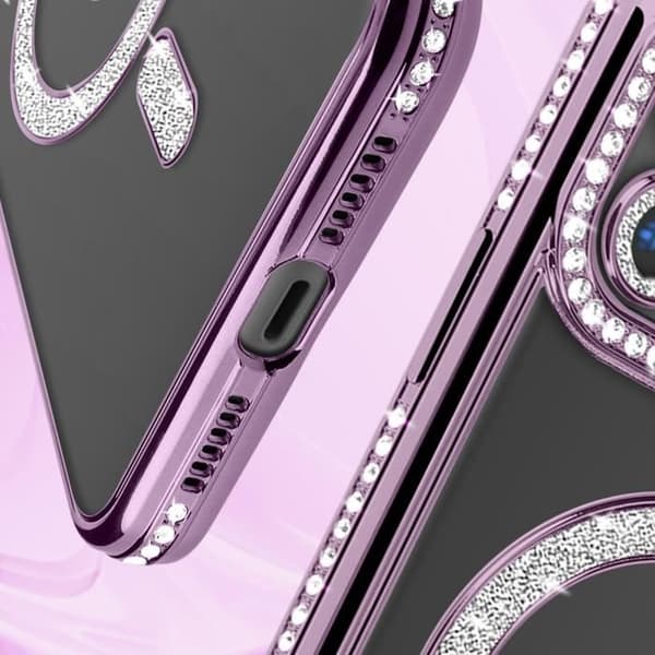 AVIZAR Skyddsfodral för iPhone 11 - Lila Rhinestone Contour - MagSafe-kompatibel