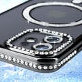 Miniatyrbild 3 av 4: Diamantfodral till iPhone 12 - AVIZAR - Black Rhinestone Outline - Stel - Syntet - Blandat