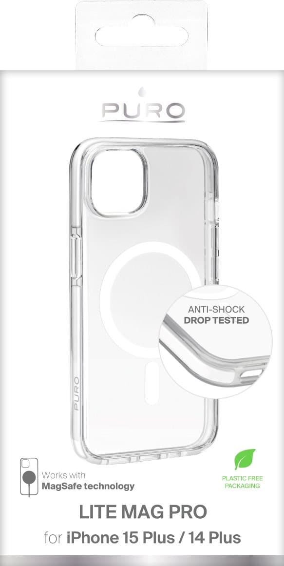 iPhone 15 Plus cover LITE MAG PRO with magnets, white