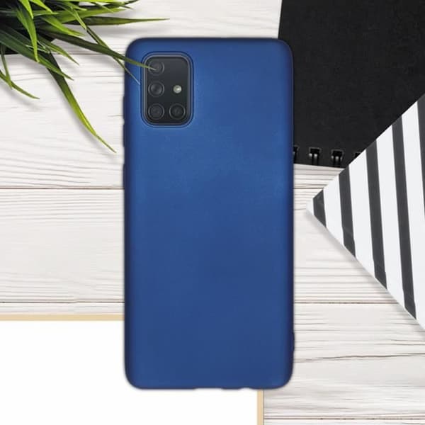 kwmobile Samsung Galaxy A71 Fodral - Skal till Samsung Galaxy A71 - Metallisk Blå Silikon Telefonfodral 51213.64