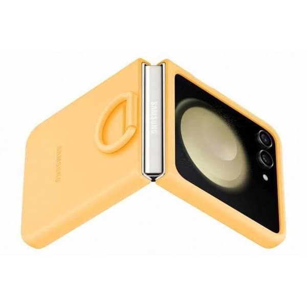 Samsung mobilfodral och skal Silikonfodral med ring Z Flip 5 Apricot