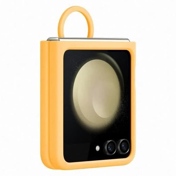 Samsung mobilfodral och skal Silikonfodral med ring Z Flip 5 Apricot