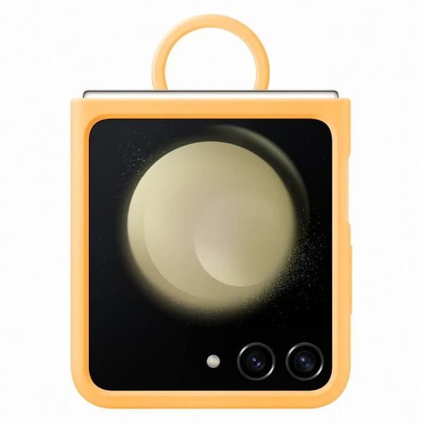 Samsung mobilfodral och skal Silikonfodral med ring Z Flip 5 Apricot