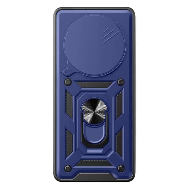 Fodral för Xiaomi Redmi 14C Ring Support Sliding Camera Cover Blue