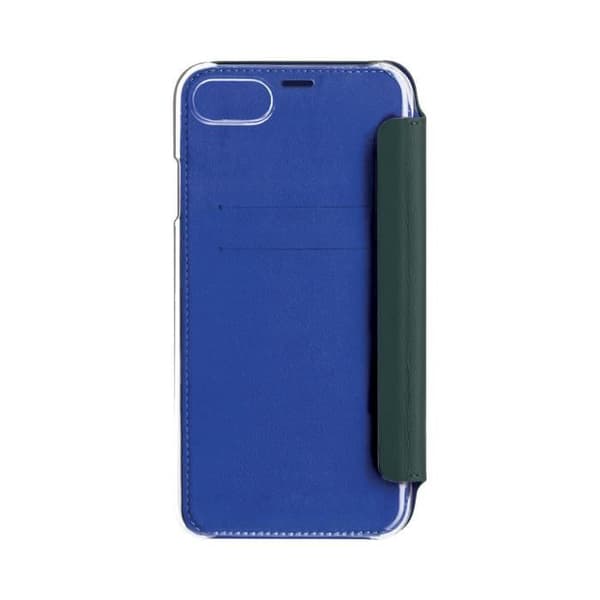Fodral för iPhone 6/7/8/SE - Premium - Läder - Kristallbaksida - Grön - Trådlös laddning