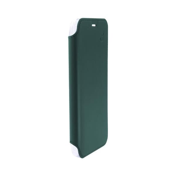 Fodral för iPhone 6/7/8/SE - Premium - Läder - Kristallbaksida - Grön - Trådlös laddning