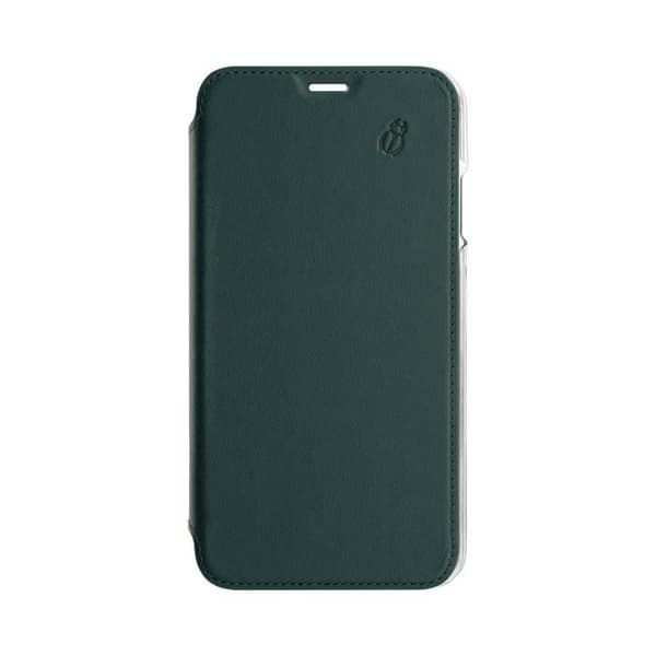 Fodral för iPhone 6/7/8/SE - Premium - Läder - Kristallbaksida - Grön - Trådlös laddning