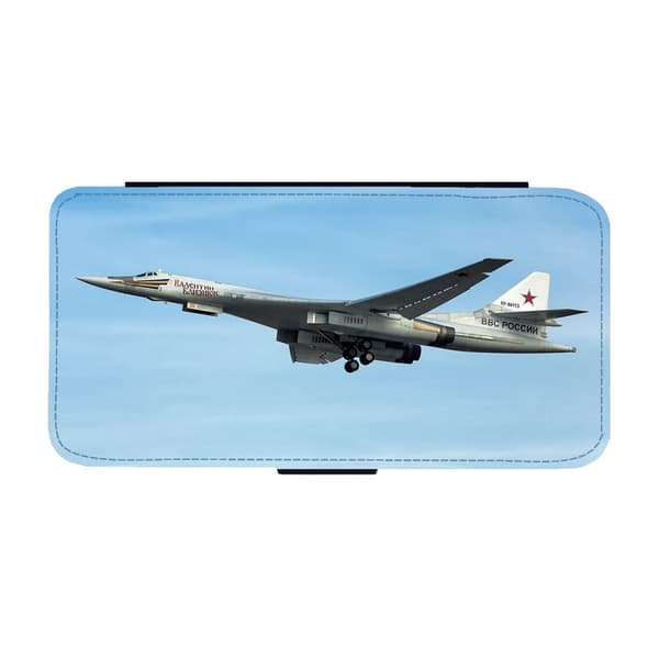 Tu-160 Tung Strategisk Bombplan Samsung Galaxy S21 Flip Mobilfodral