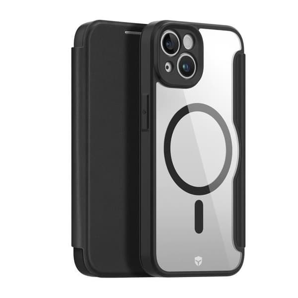 Fodral för iPhone 13/14 - Förstärkt skydd - Kompatibel med MagSafe - Kortficka - Svart genomskinlig
