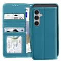 Miniatyrbild 2 av 4: Läderfodral till Samsung Galaxy S24 FE Anti-RFID plånboksställ ljusblått