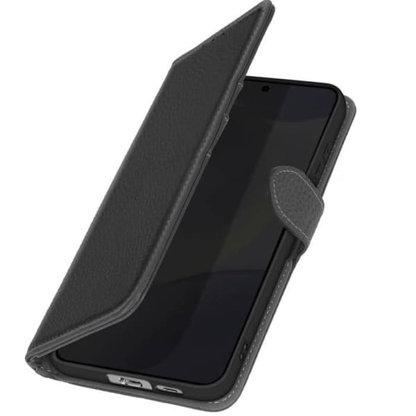Läderfodral till Samsung Galaxy S24 FE - AVIZAR - Anti-RFID Plånbok Svart Support