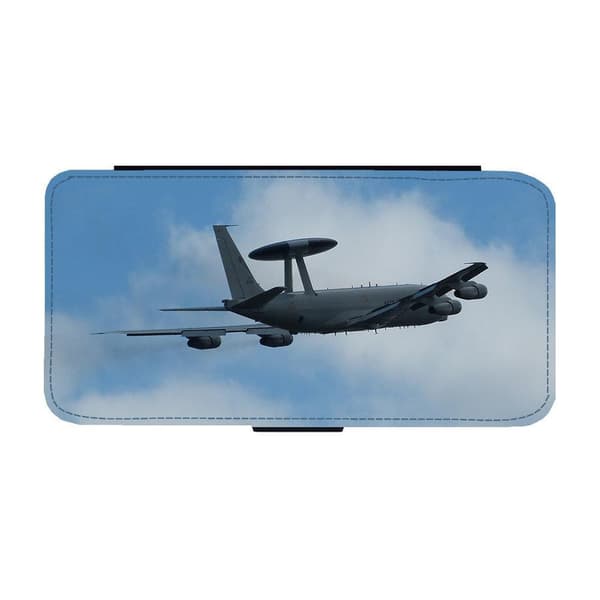 Air Force AWACS Aircraft Flip Telefonetui Til iPhone 12/iPhone 12 Pro