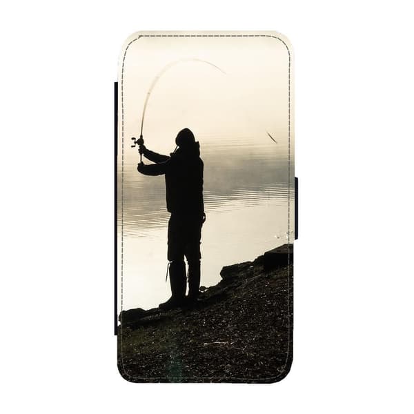 Fishing Man Flip Telefonetui Til iPhone 12 Pro Max